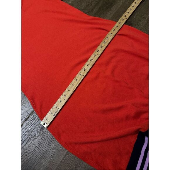 BODEN Trudy Knitted Wool Blend Dress Red Blue Knee Length Bell Sleeve Size 12 - Picture 11 of 12